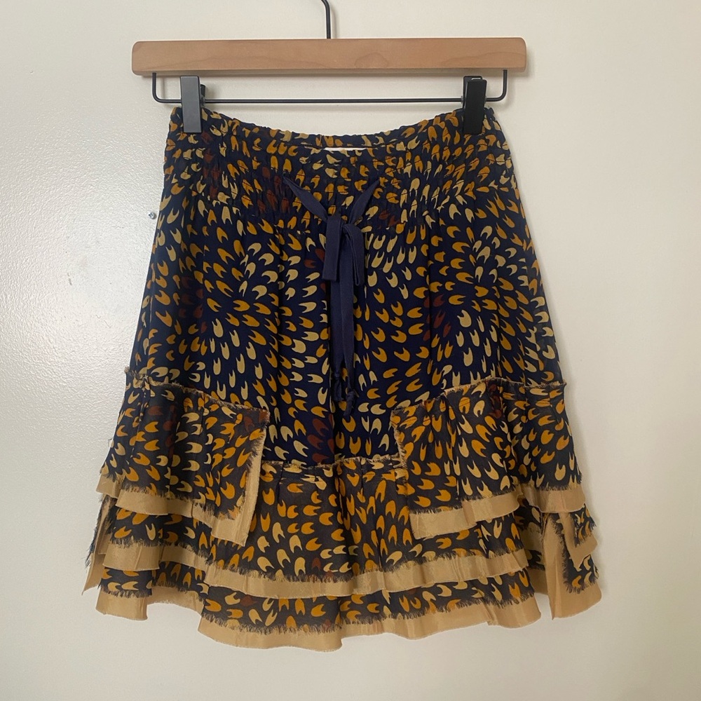 Free People Silk Tiered Skirt